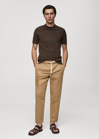 MANGO MAN Tapered Trousers 'Romelino' in Brown