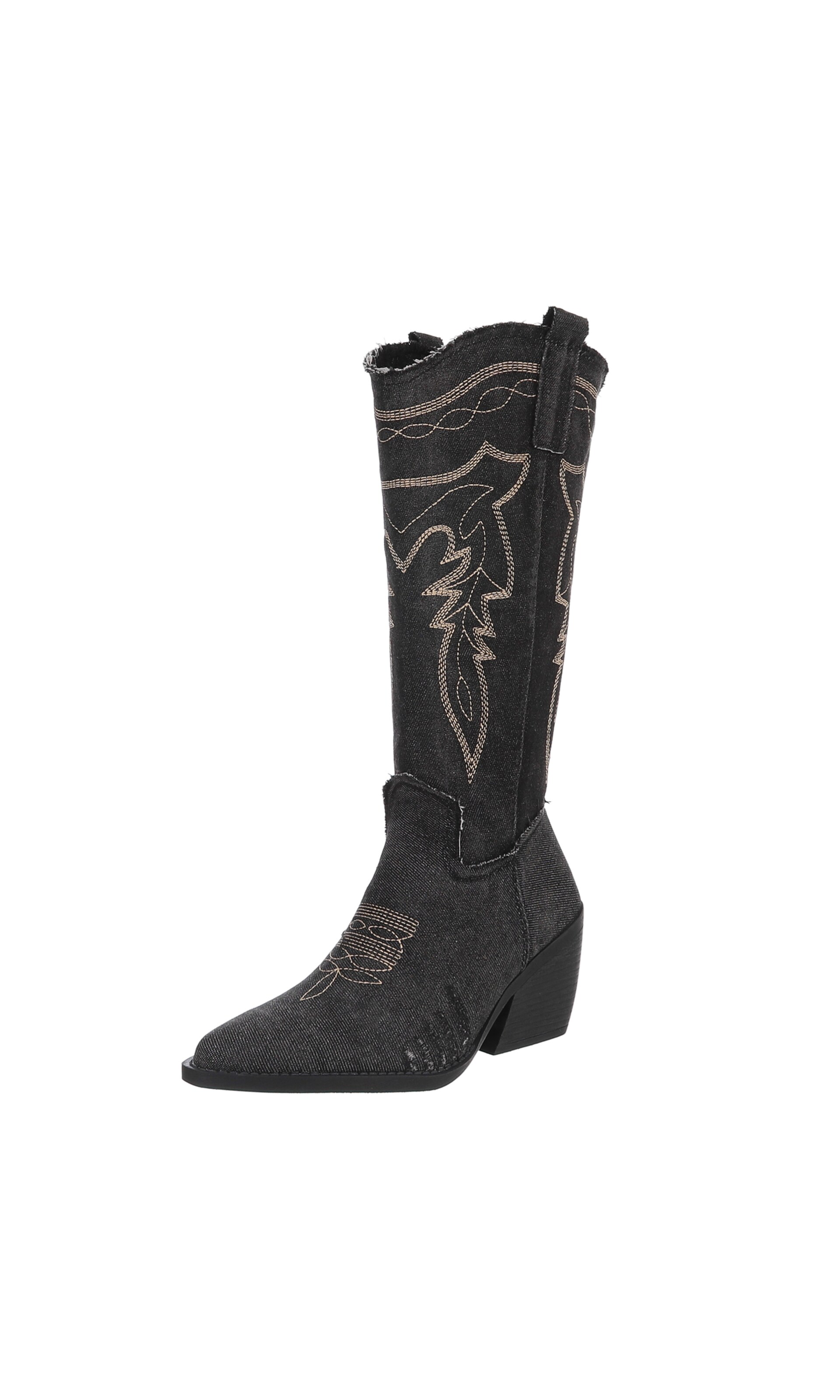 Ital-Design Cowboy Boots in Black: front