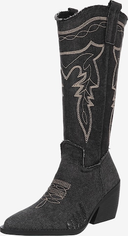 Ital-Design Cowboy Boots in Black: front