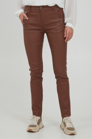 Fransa Slim fit Pants 'Dotalin 2' in Brown: front