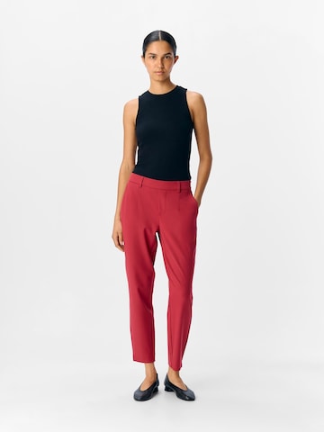 OBJECT Slim fit Trousers 'OBJLisa' in Red