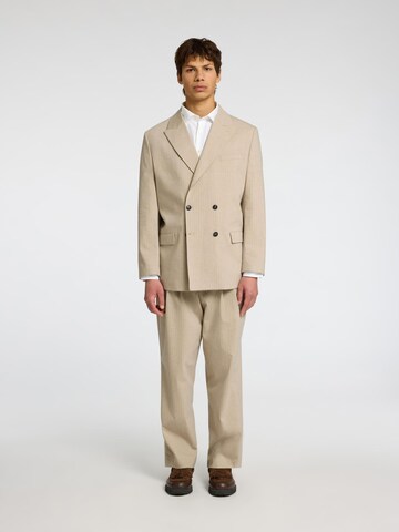 SELECTED HOMME Loosefit Bandplooibroek in Beige