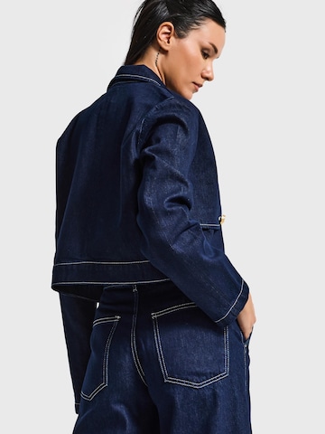 IT'S BASIC Vest 'CROPPED DENIM JACKET' in Blue