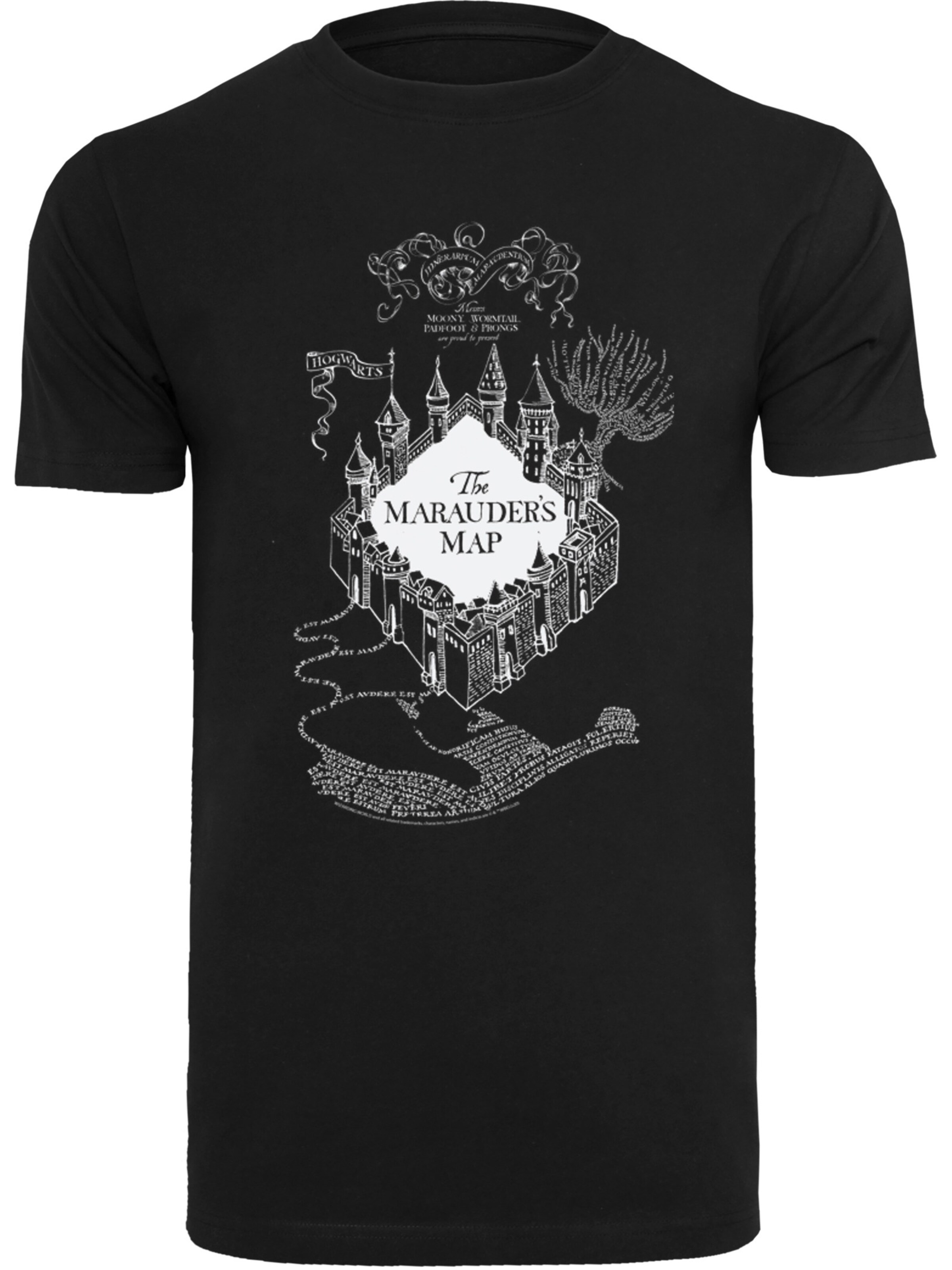 T-Shirt 'Harry Potter The Marauder's Map' F4NT4STIC en noir : devant