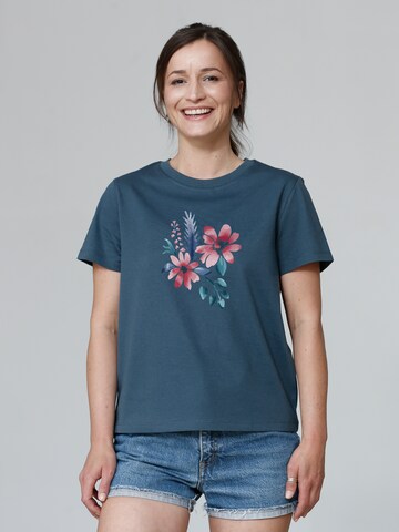 Watapparel Shirt 'Blume in Wasserfarbe 02' in Blauw: voorkant