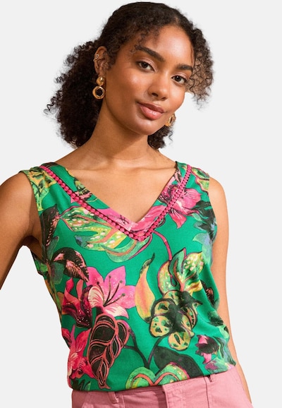 love & roses Haut en jade / vert foncé / orange / rose clair, Vue avec produit