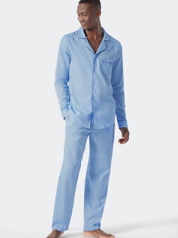 SCHIESSER Pyjama lang in Blauw: voorkant