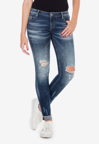 CIPO & BAXX Skinny Jeans in Blauw: voorkant