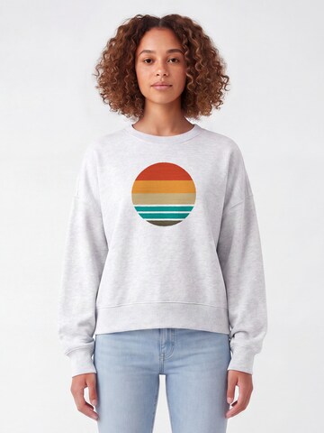 Sweat-shirt 'Retro Sunset Ocean' Watapparel en gris : devant