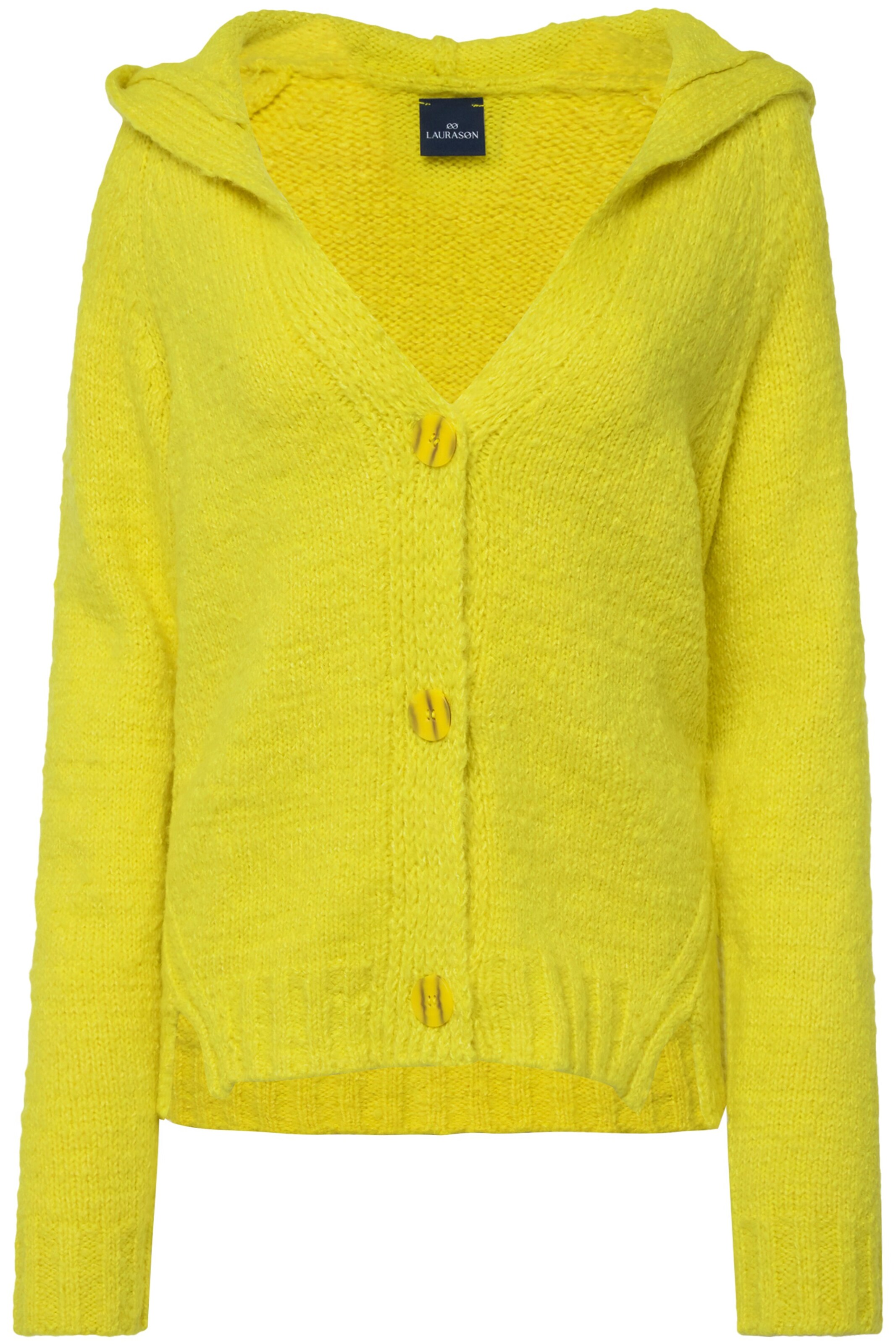 LAURASØN Strickjacke in Gelb: Vorderseite