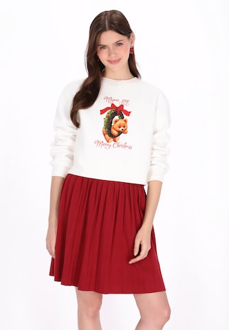 Sweat-shirt 'Pop' MYMO en blanc : devant