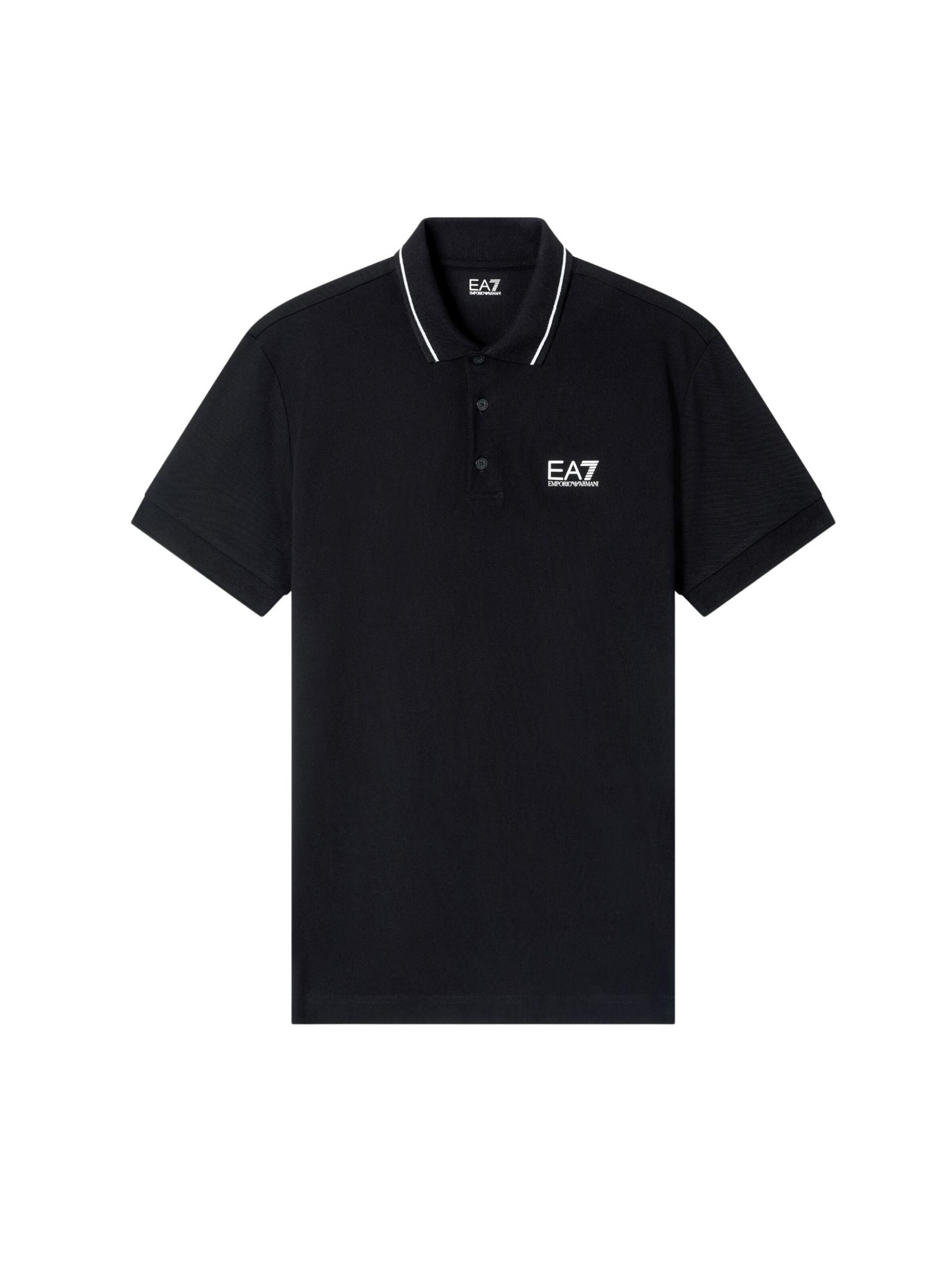 T-Shirt 'EA7 EMPORIO ARMANI JERSEY POLO SHIRT POLO' EA7 Emporio Armani en noir : devant