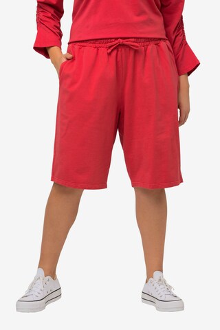 Ulla Popken Regular Pants in Red: front