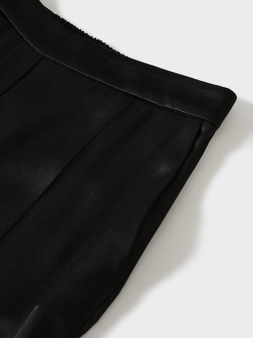 MANGO Široke hlačnice Hlače | črna barva