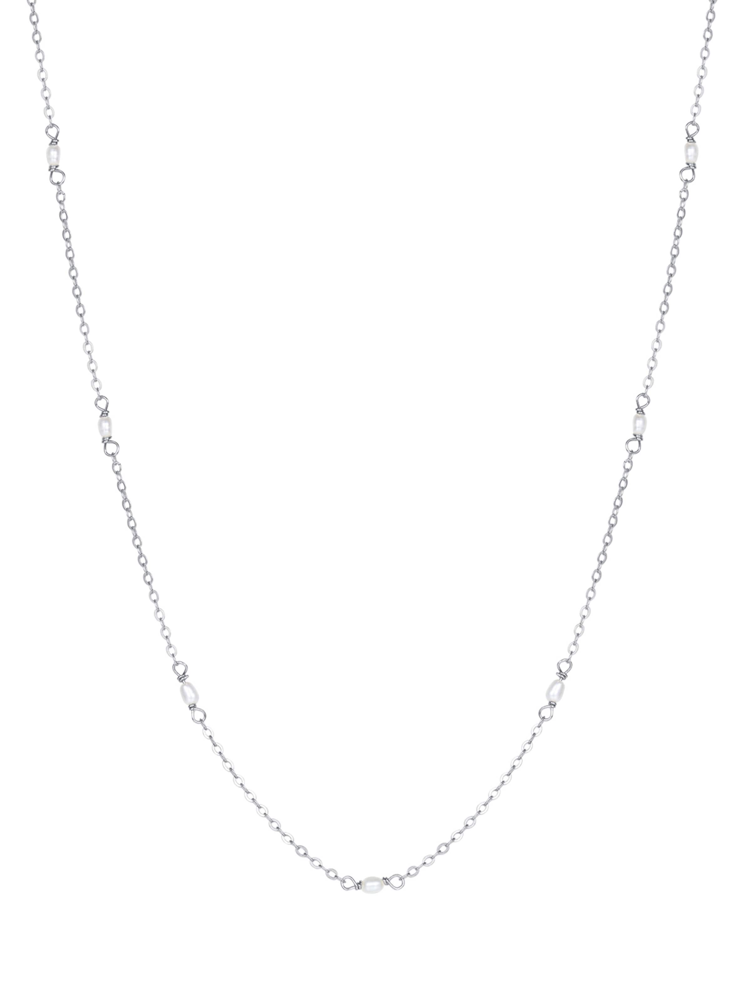 Hey Happiness - Cadena 'Grace Pearl' en plata