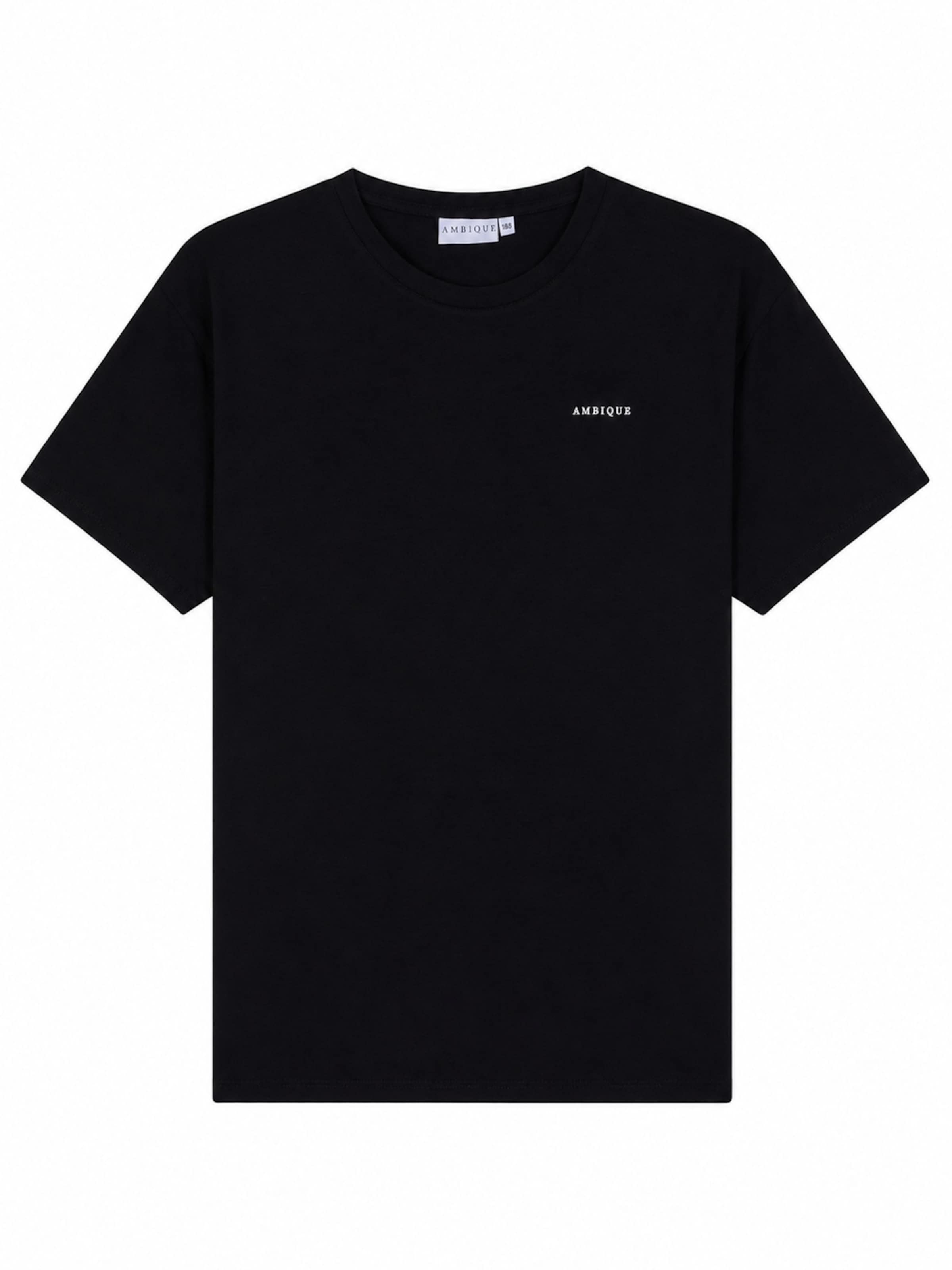 AMBIQUE Shirt 'JUSTIN' in Zwart: voorkant