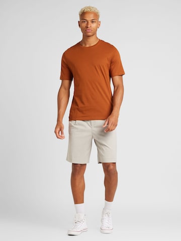 JACK & JONES Přiléhavý střih Tričko – hnědá
