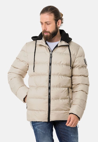 CIPO & BAXX Between-Season Jacket in Beige: front