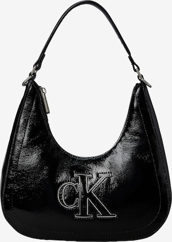 juoda Calvin Klein Rankinė su ilgu dirželiu 'BOLD CK OUTLINE': priekis