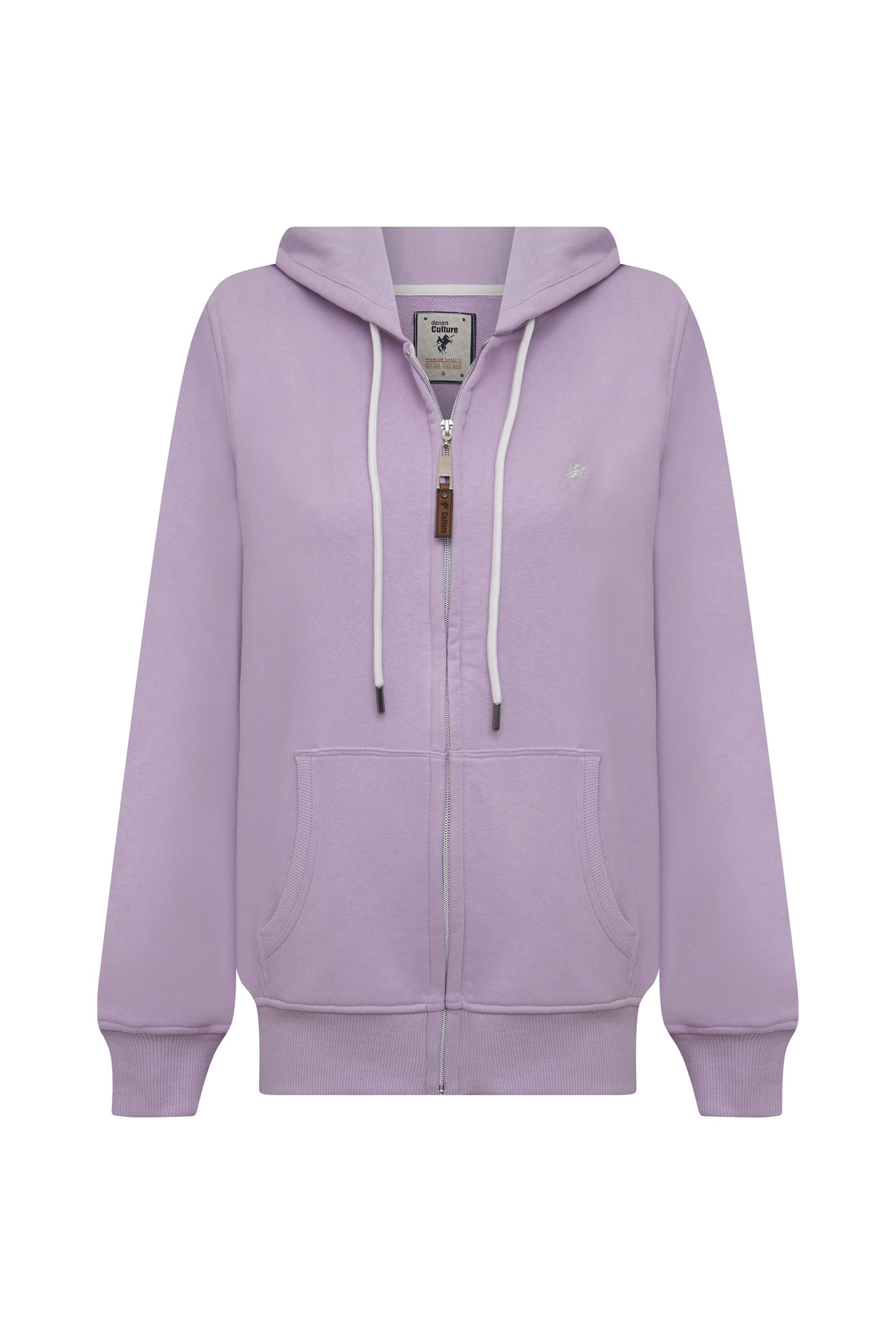 DENIM CULTURE Zip Up Hoodie Arely in Pastel Purple ABOUT YOU