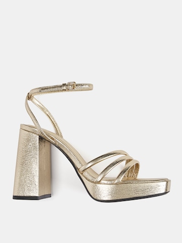 Pull&Bear Strap sandal in Gold