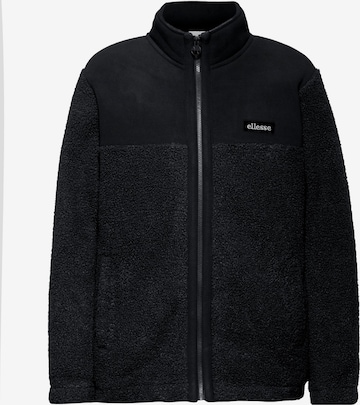 ELLESSE Fleece Jacket 'Furry' in Black: front