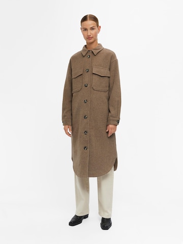 OBJECT Between-Seasons Coat 'Ella' in Brown: front