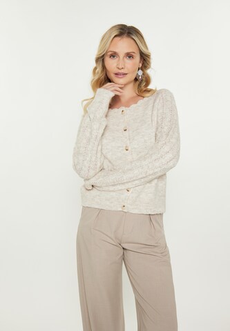 Usha - Cárdigan en beige: frente