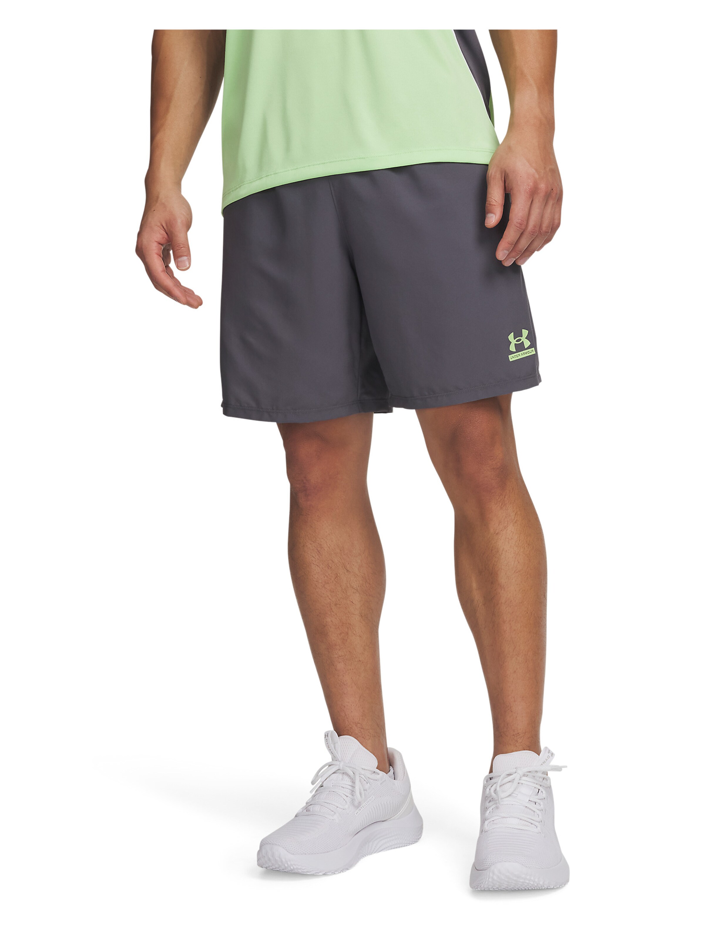 UNDER ARMOUR Regular Sportbroek in Grijs: voorkant