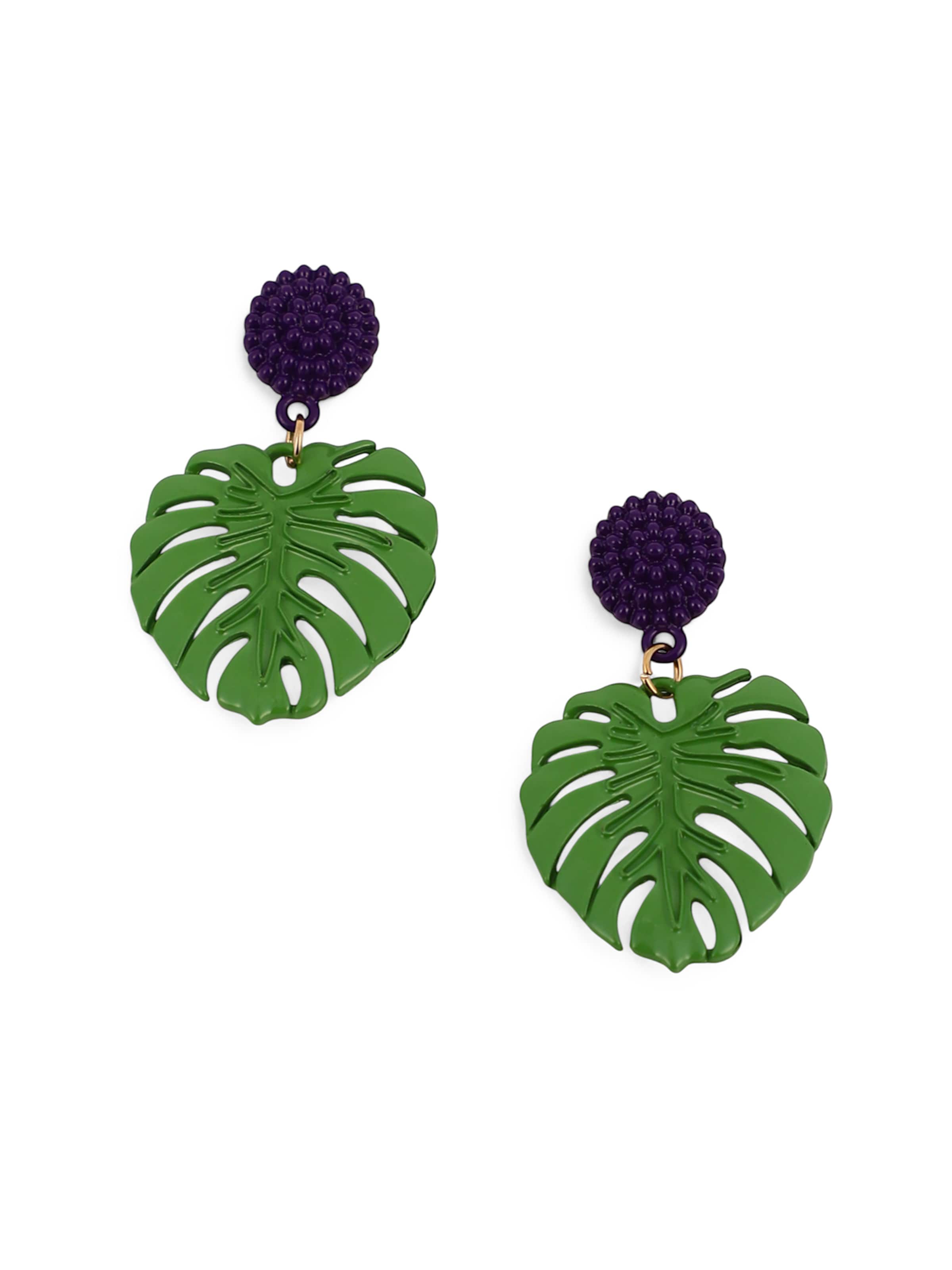 SOHI Kõrvarõngas 'Nysa', värv roheline: eest vaates