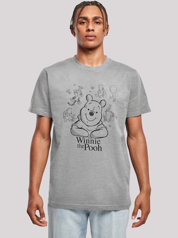 F4NT4STIC Shirt 'Disney Winnie The Pooh' in Grijs: voorkant
