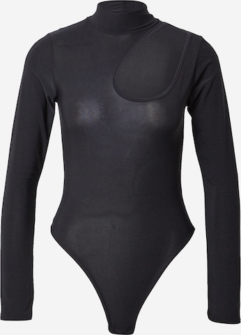Femme Luxe Shirt body 'MADGE' in Zwart: voorkant