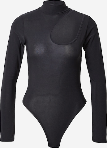 Femme Luxe Shirt Bodysuit 'MADGE' in Black: front