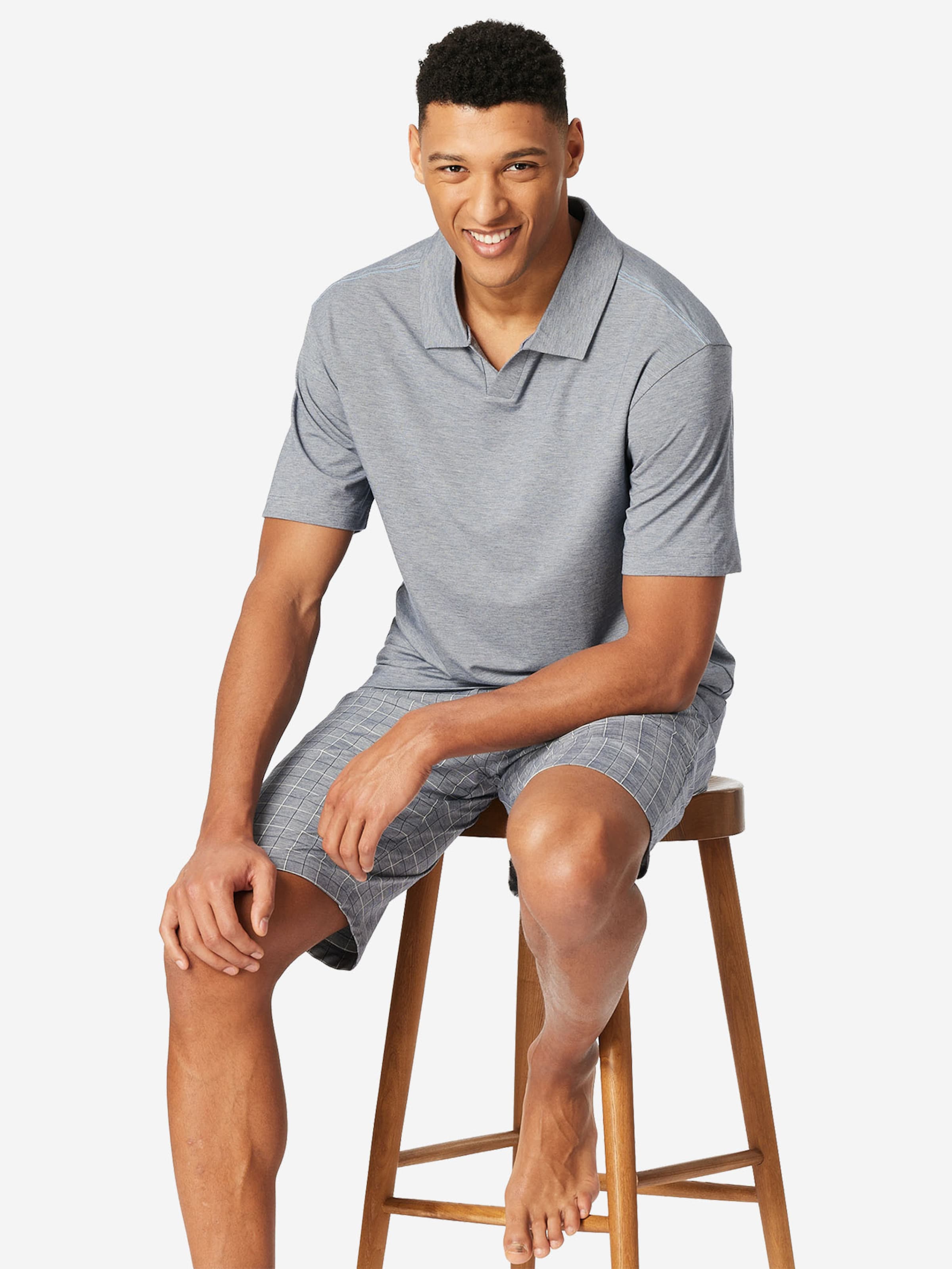 Pyjama court ' Selected Premium Jacquard ' SCHIESSER en gris