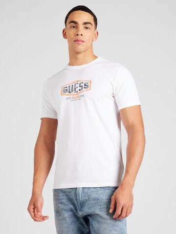 GUESS - Camiseta en blanco: frente