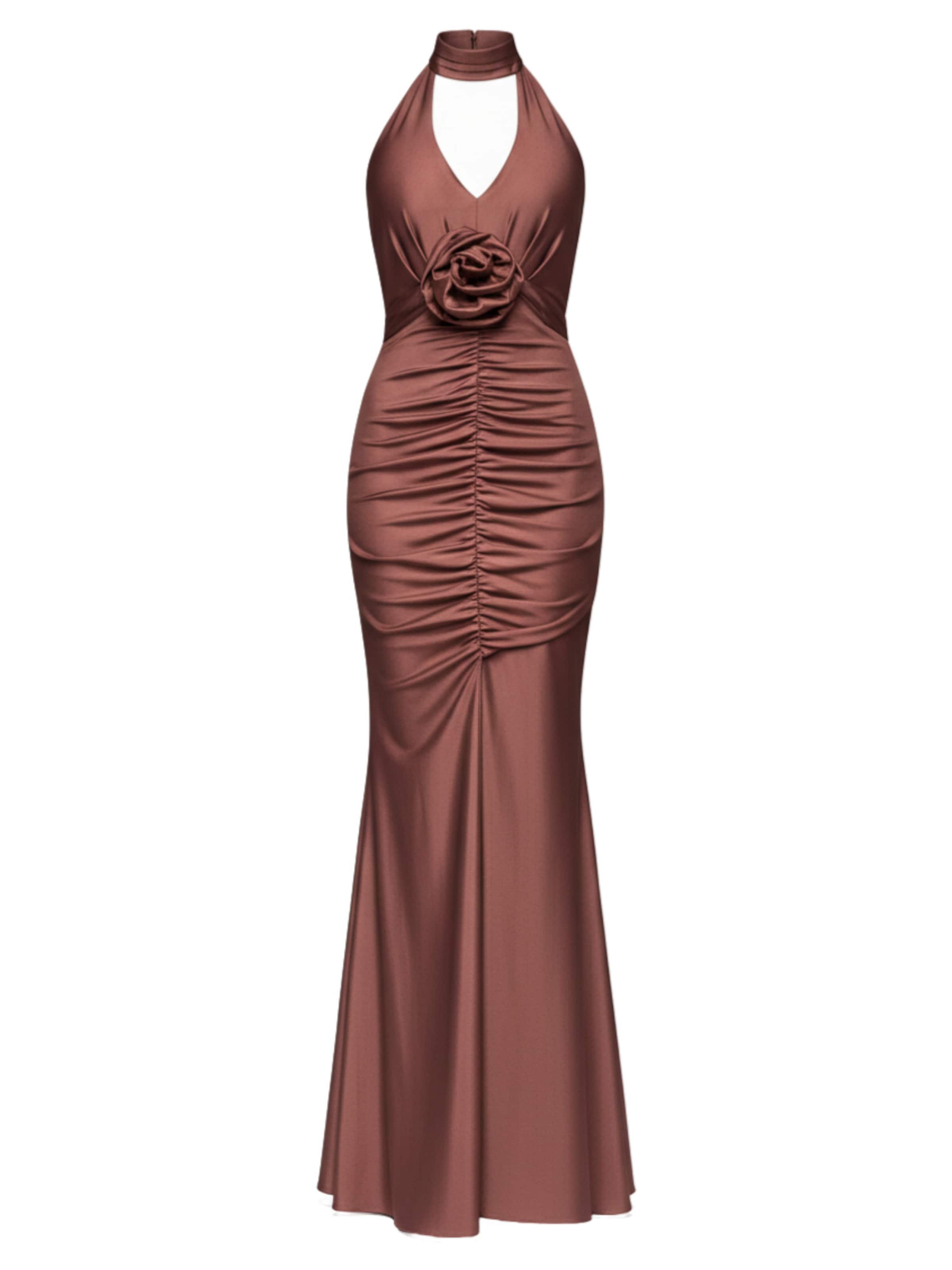 Ombre Evening Dress in Brown: front