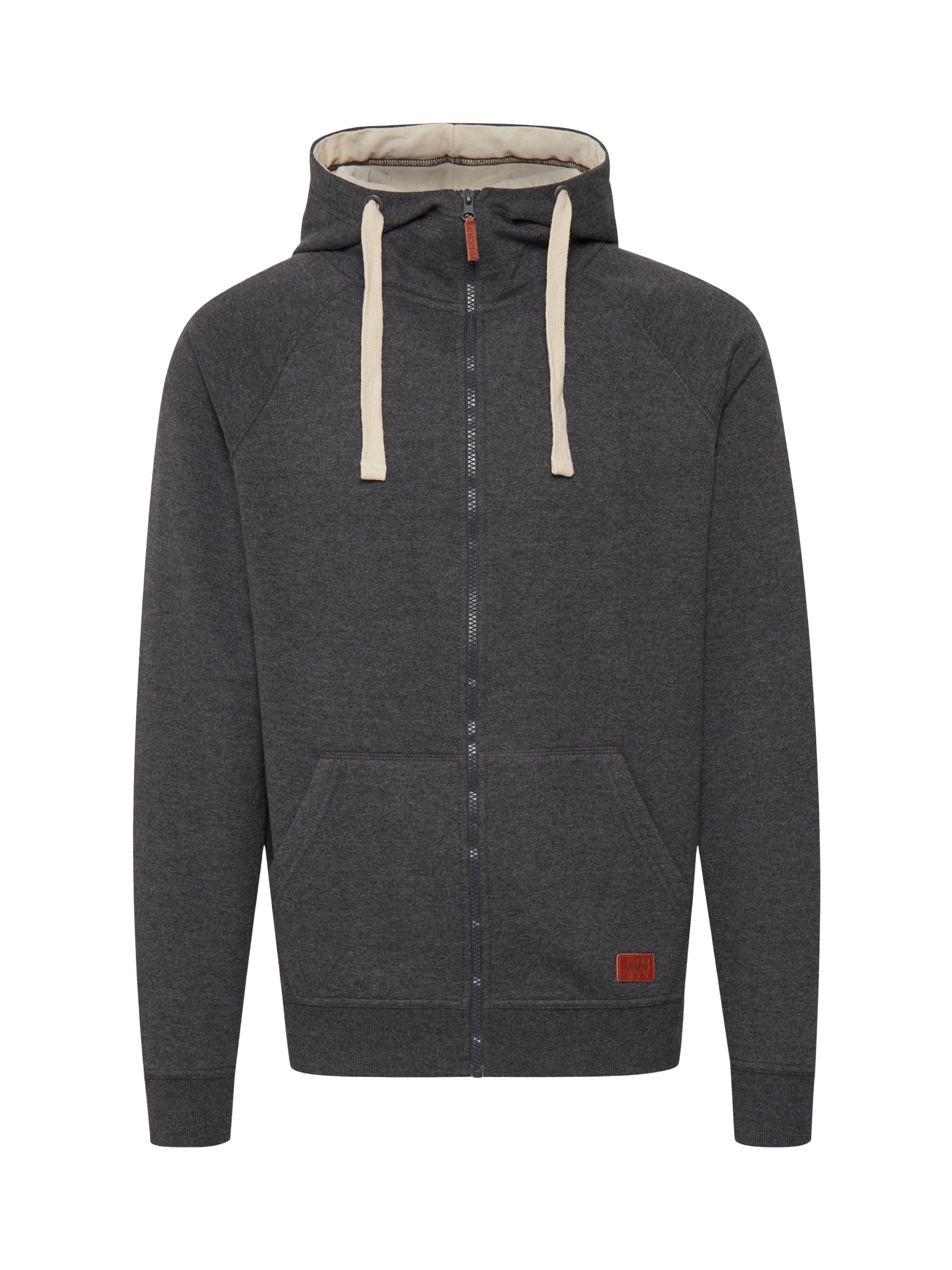 BLEND Sweat jacket 'Speedy' in Grey: front