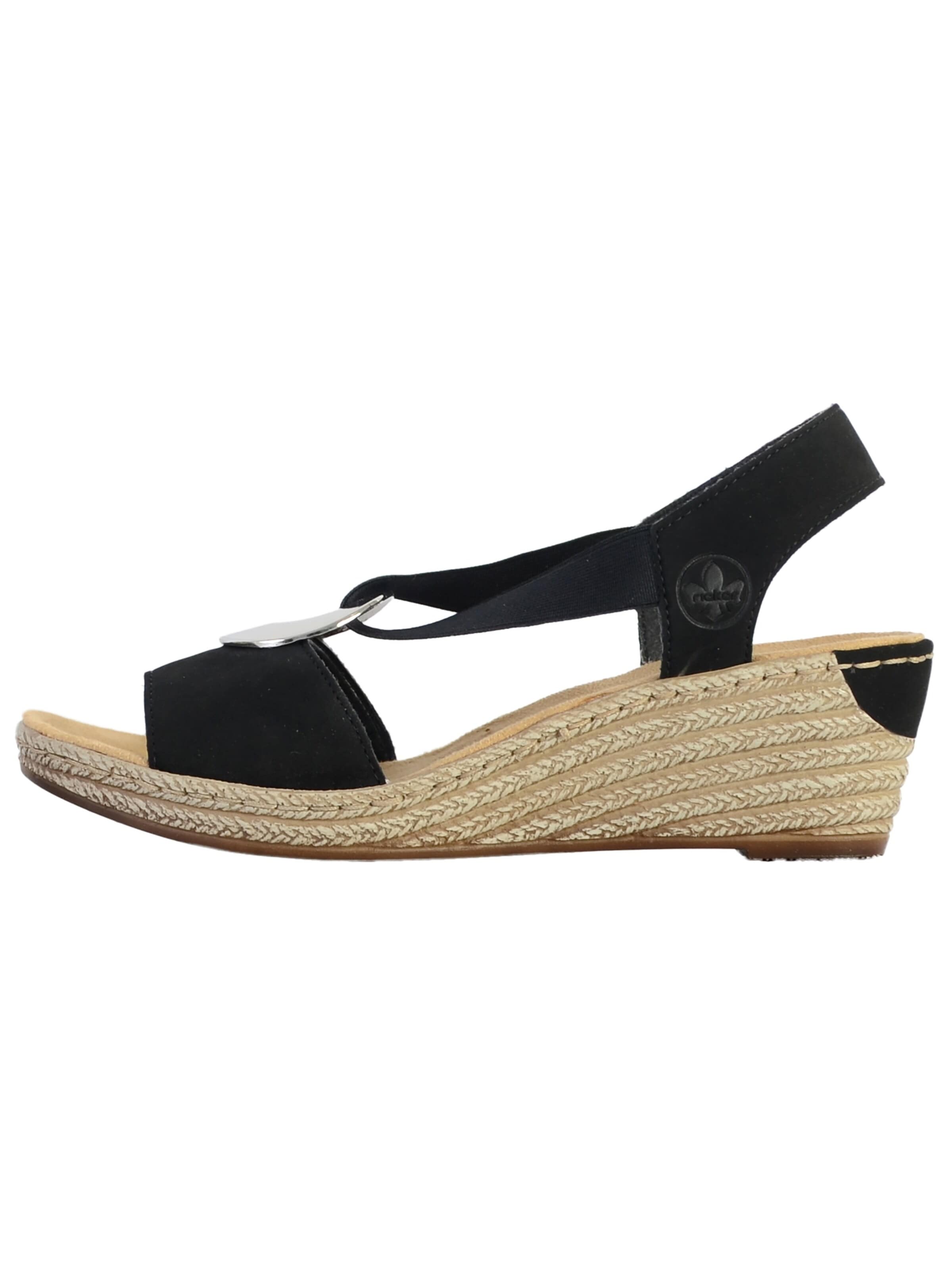 Rieker - Sandalias en negro: frente