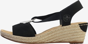 Rieker - Sandalias en negro: frente