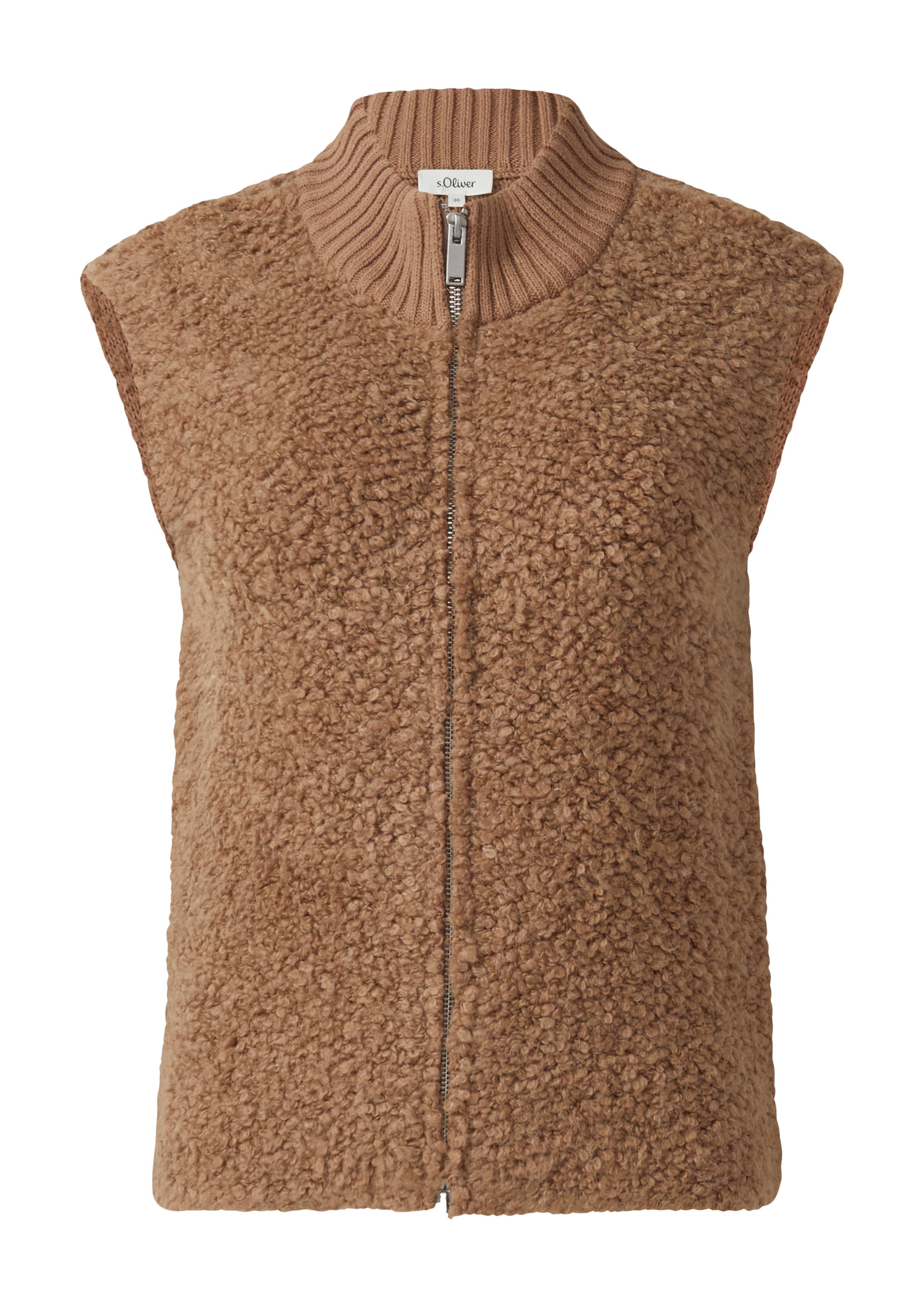 s.Oliver Kootud vest, värv pruun: eest vaates