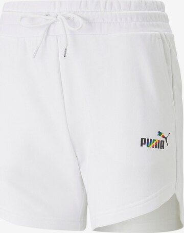 PUMA Regular Спортен панталон 'Love Is Love' в бяло: отпред