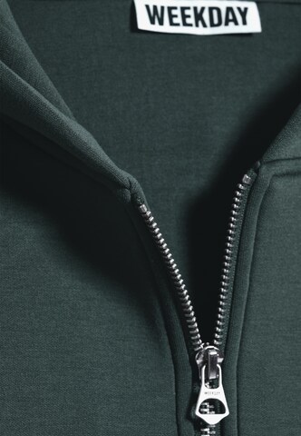WEEKDAY Sweatjacke 'Simon' in Grün