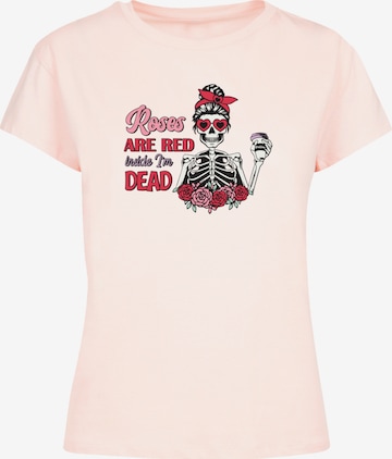 F4NT4STIC T-Shirt 'Anti Valentinstag Roses Are Red' in Pink: Vorderseite