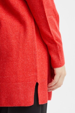 ICHI Knit Cardigan in Red