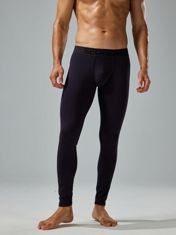 SEOBEAN Long Johns 'Classic Solid Long John Home Long Pant' in Black: front