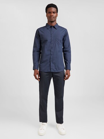 ABOUT YOU Regular fit Button Up Shirt 'Thilo' in Blue