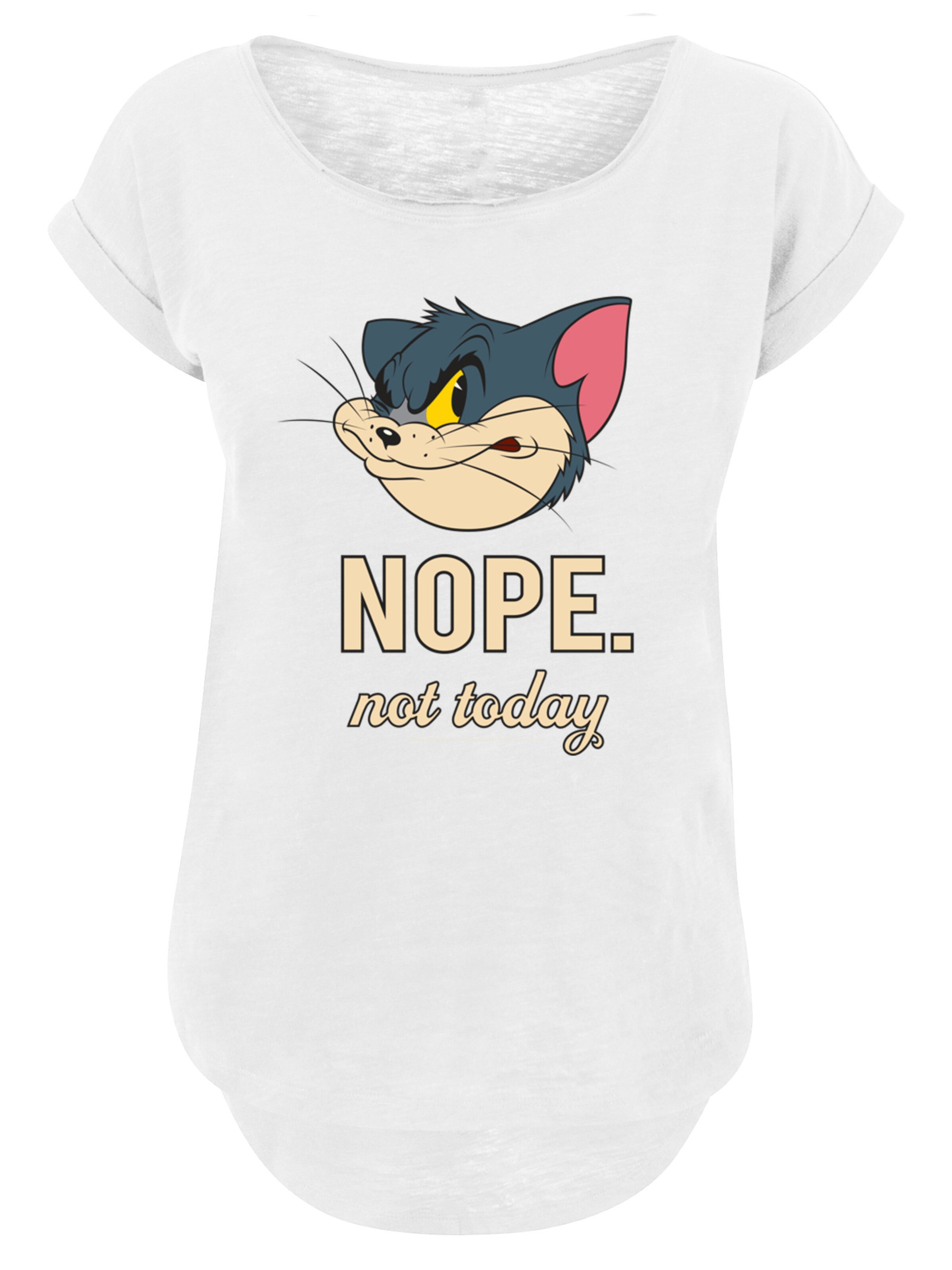 F4NT4STIC T-Shirt 'Tom and Jerry TV Serie Nope Not Today' in Weiß: Vorderseite