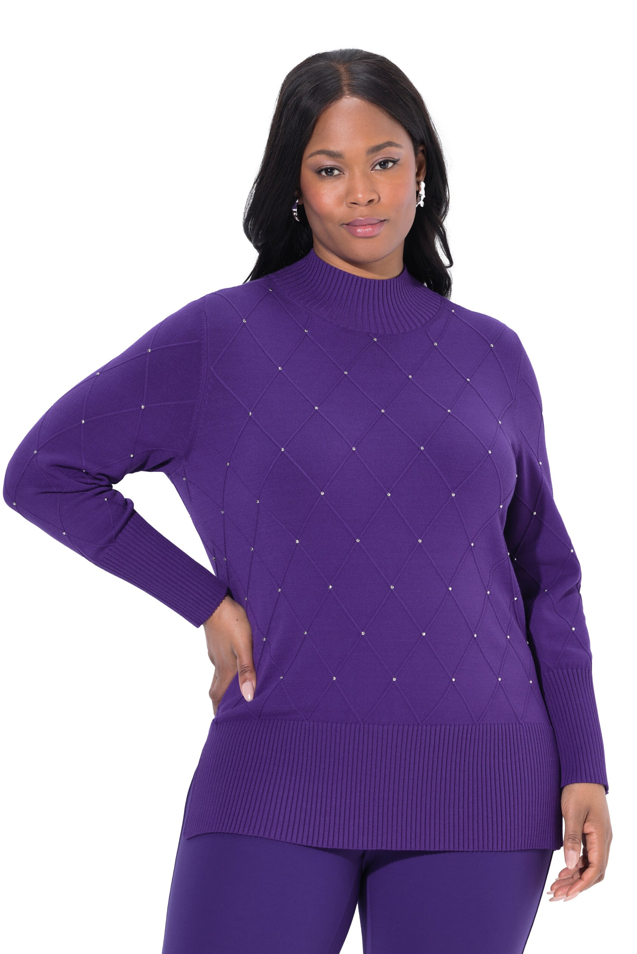 Ulla Popken Trui in Lila: voorkant