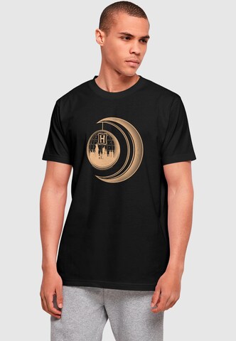 ABSOLUTE CULT Shirt 'Harry Potter - Hogwarts Moon' in Zwart: voorkant