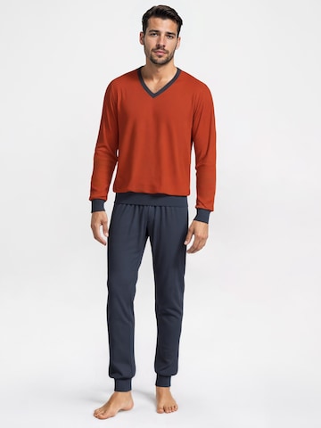 CALIDA Pyjama lang 'Nightwear Xtra' in Bruin